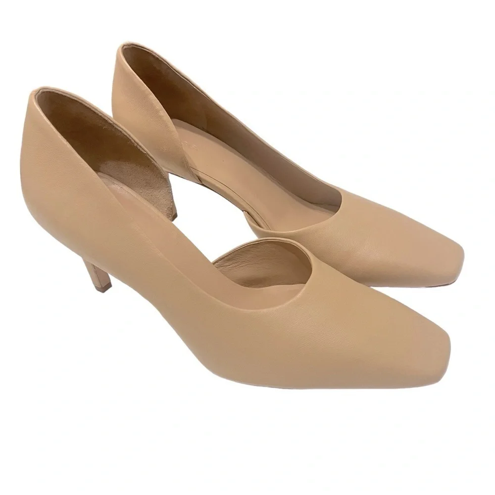 Vince Tiana square toe leather nude pump‎ Size 10 M